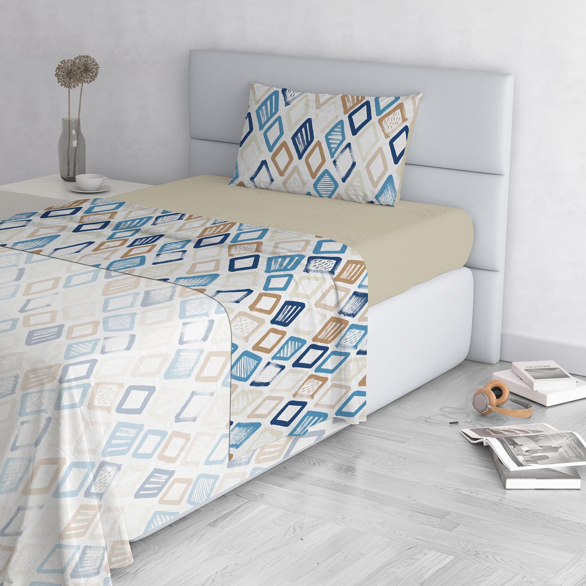 Jolly Fashion Bed Sheet Set, Made in Italy, Soft Microfibre Bed Set, Fitted Bottom Sheet