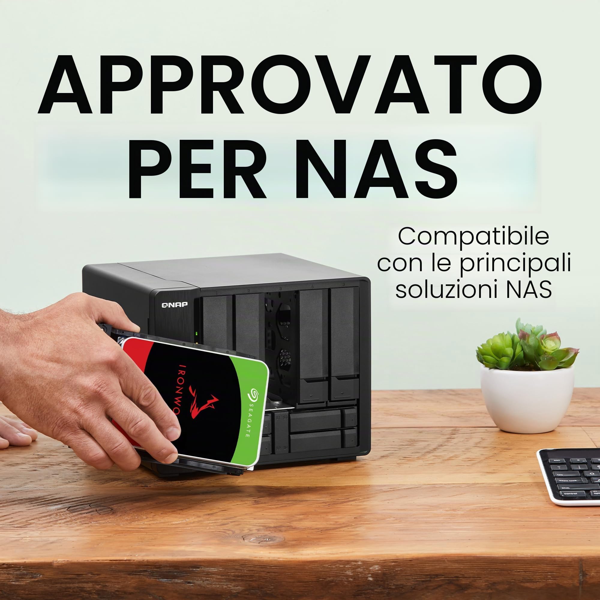 Seagate Technology - Disco rigido IronWolf NAS da 3,5" ST6000VN001 da 6 TB (SATA 6 Gb/s/256 MB/5400 giri/min)