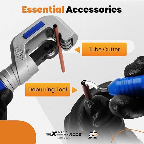 Miniatura 4 de maXpeedingrods Juego de doblador de tubos doblador de tubos, 1/4 a 7/8 pulgadas de diámetro exterior Kit de doblador de tubos de trinquete,