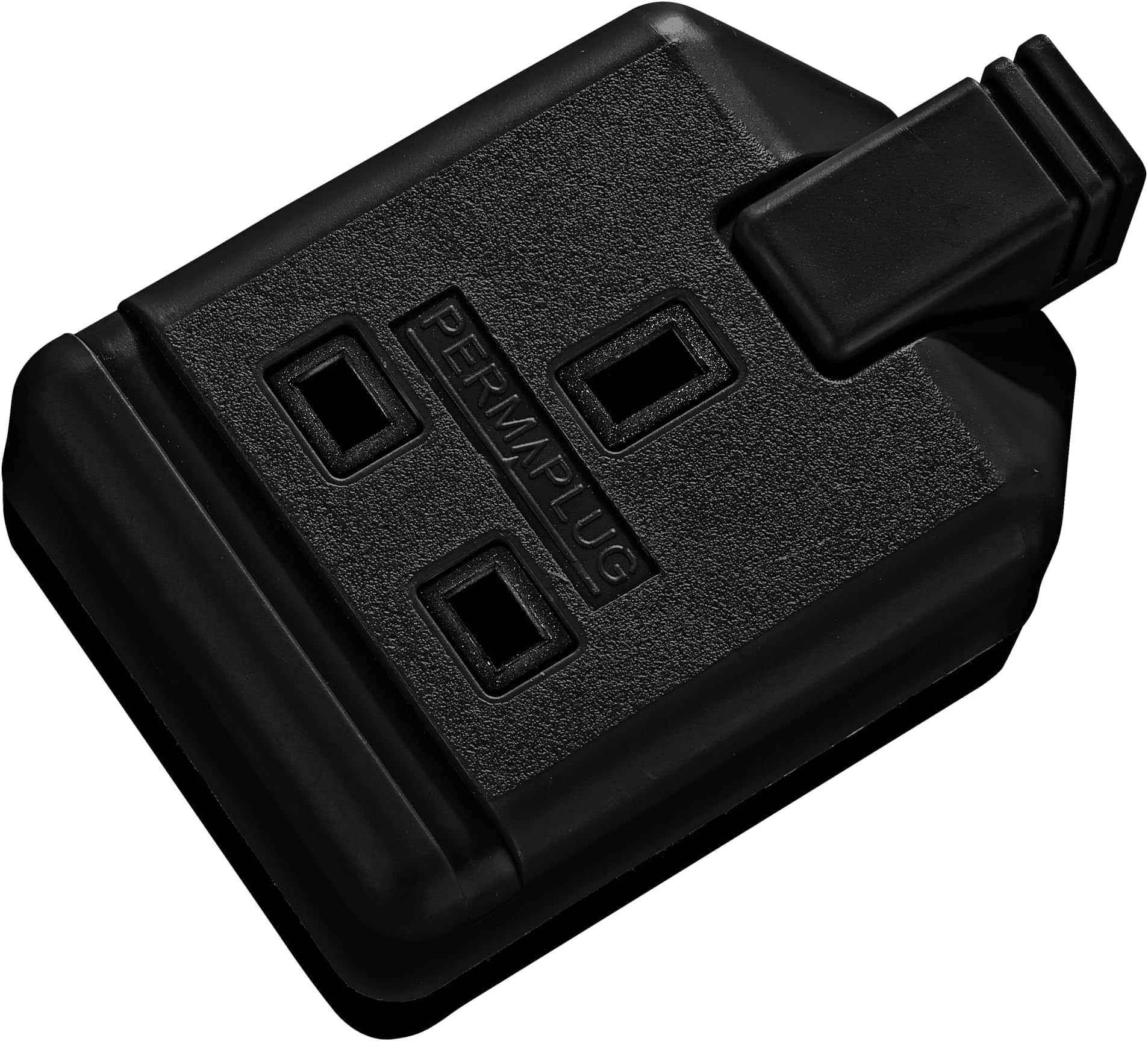 Heavy Duty Single Socket Trailing Socket, Without Plug and Cable, Black