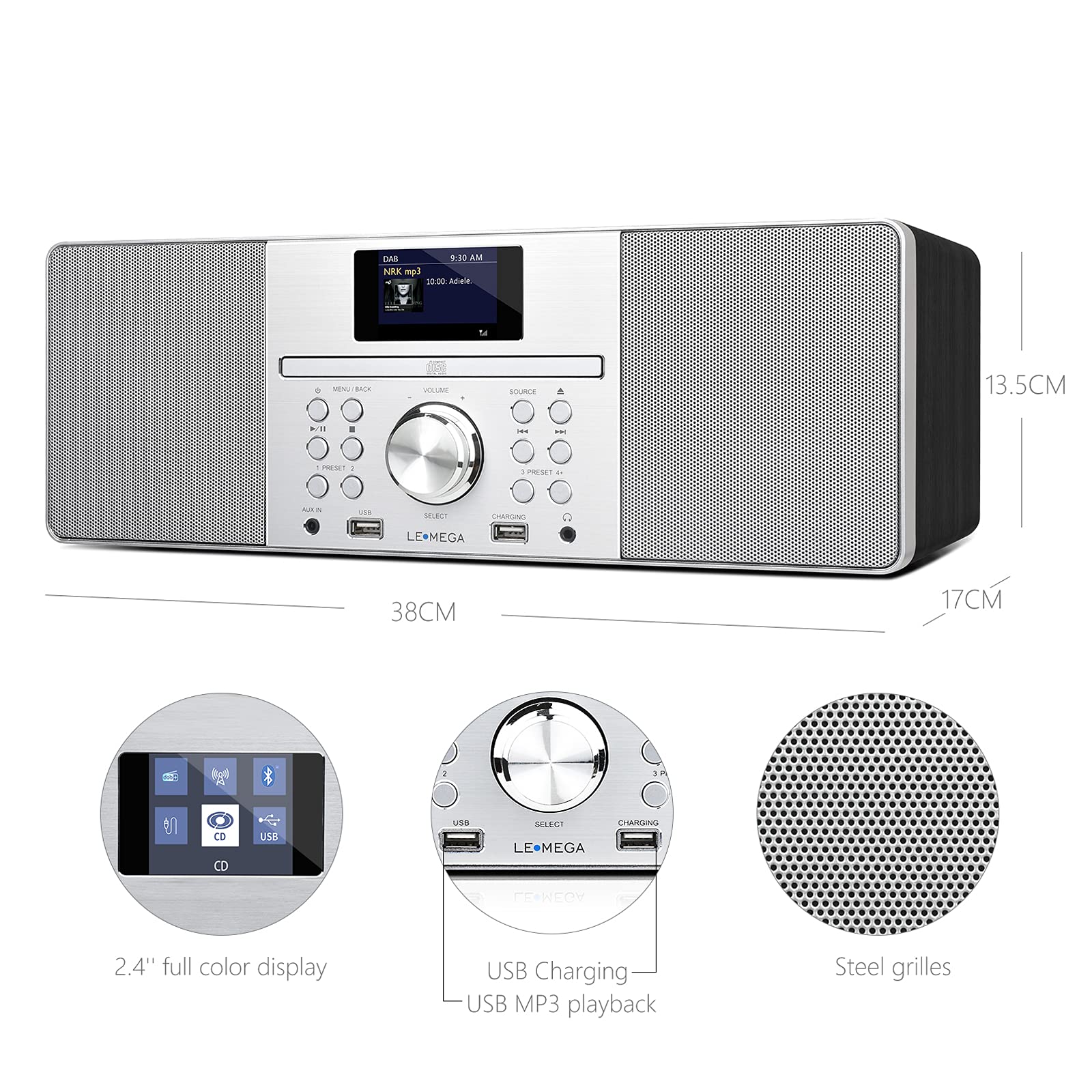 LEMEGA MSY1P AllInOne Music System,CD Player,DAB/DAB+ and FM Digital