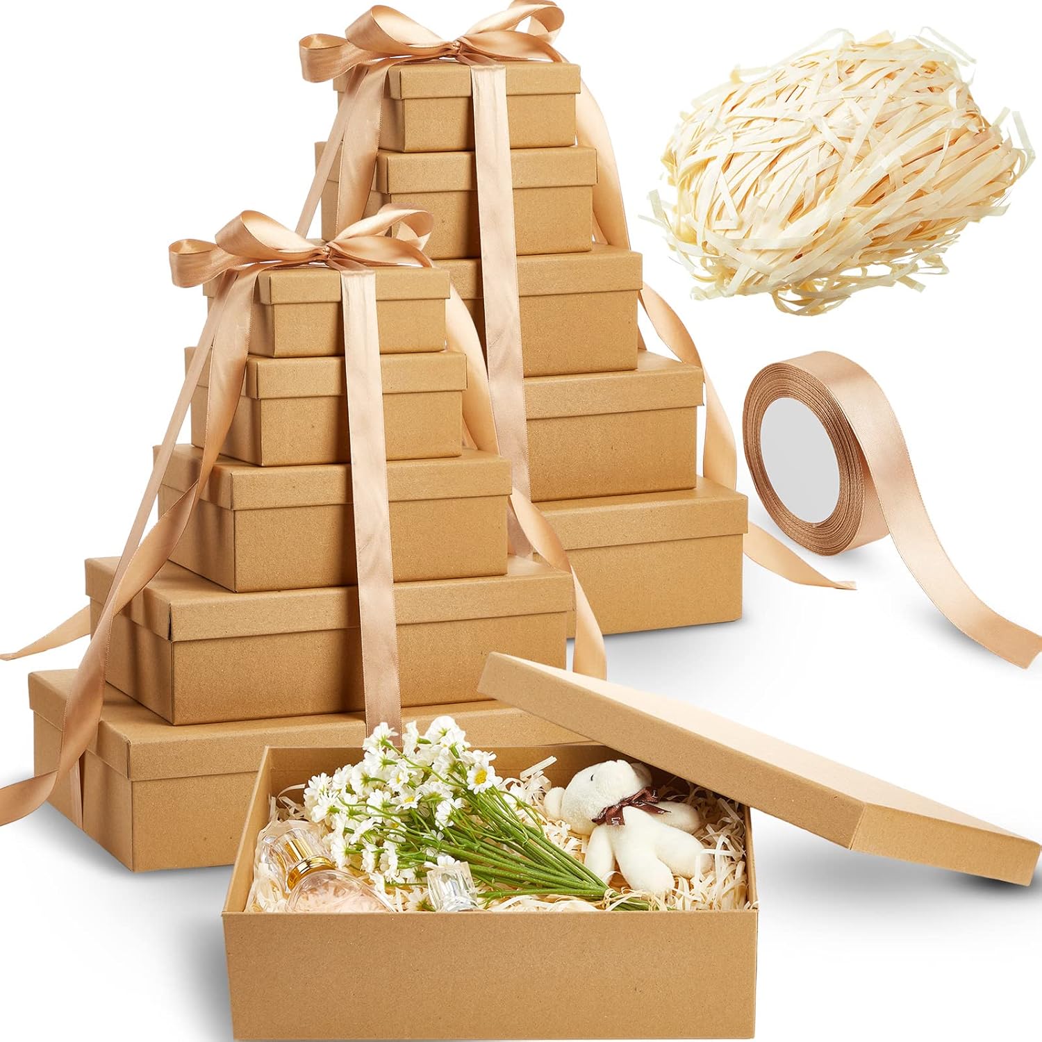 Sherr 10 Pcs Square Nesting Gift Box with Lid Mothers Day