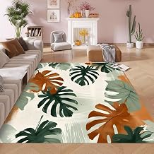 kxry Monstera Area Rugs 3X5 Feet, Tropical Monstera Plant Soft Machine Washable Area Rugs Leaf Non Slip Foldable Floor Carpet for Living Room Bedroom Dining Room Dorms Nursery Rooms Office