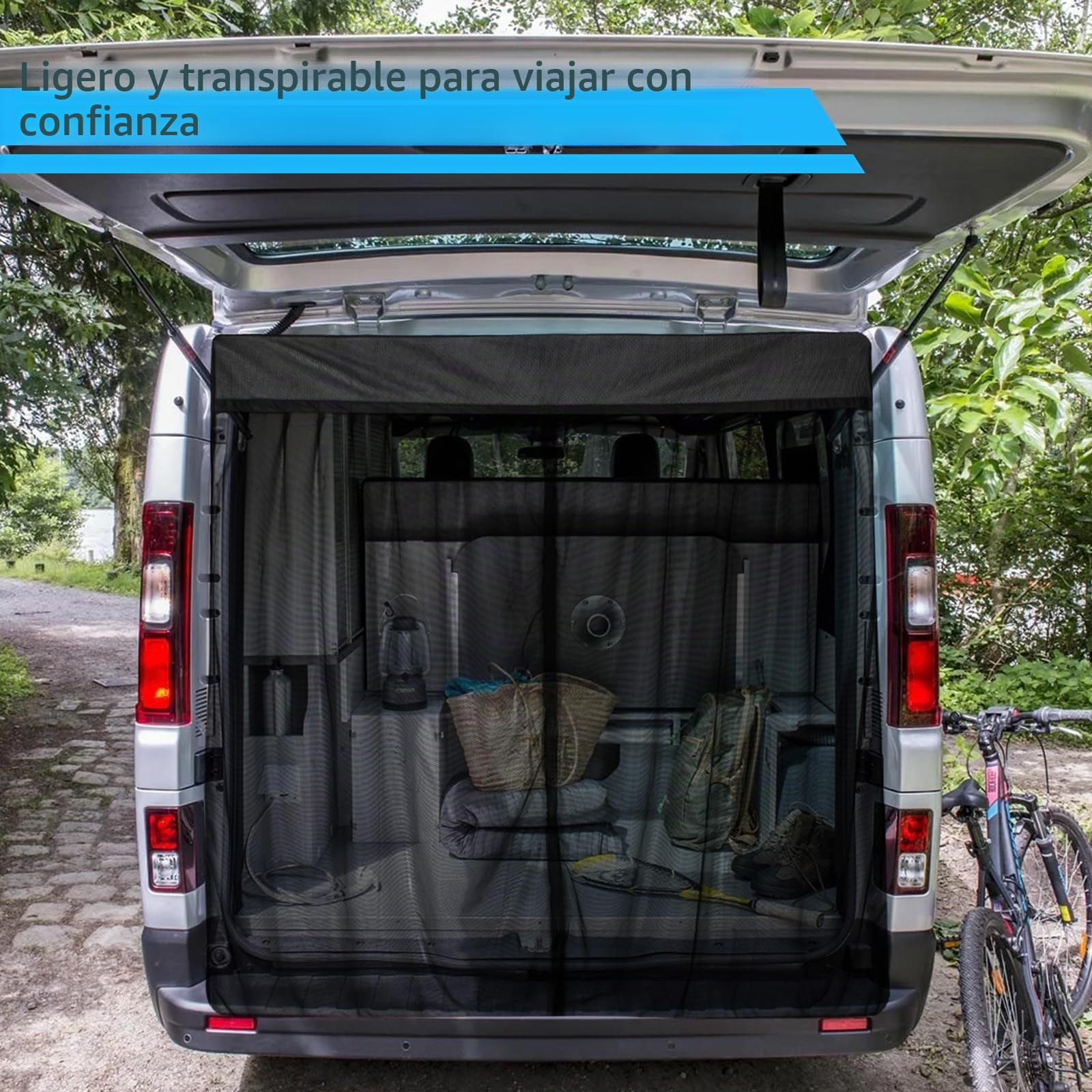 Mosquitera de Coche Reemplazo para Renault Trafic 2001-2024/Vivaro/Talento/NV300, Mosquitera para Puerta Trasera de Coche, Mosquitera Magnética de Una Sola Capa para Acampar