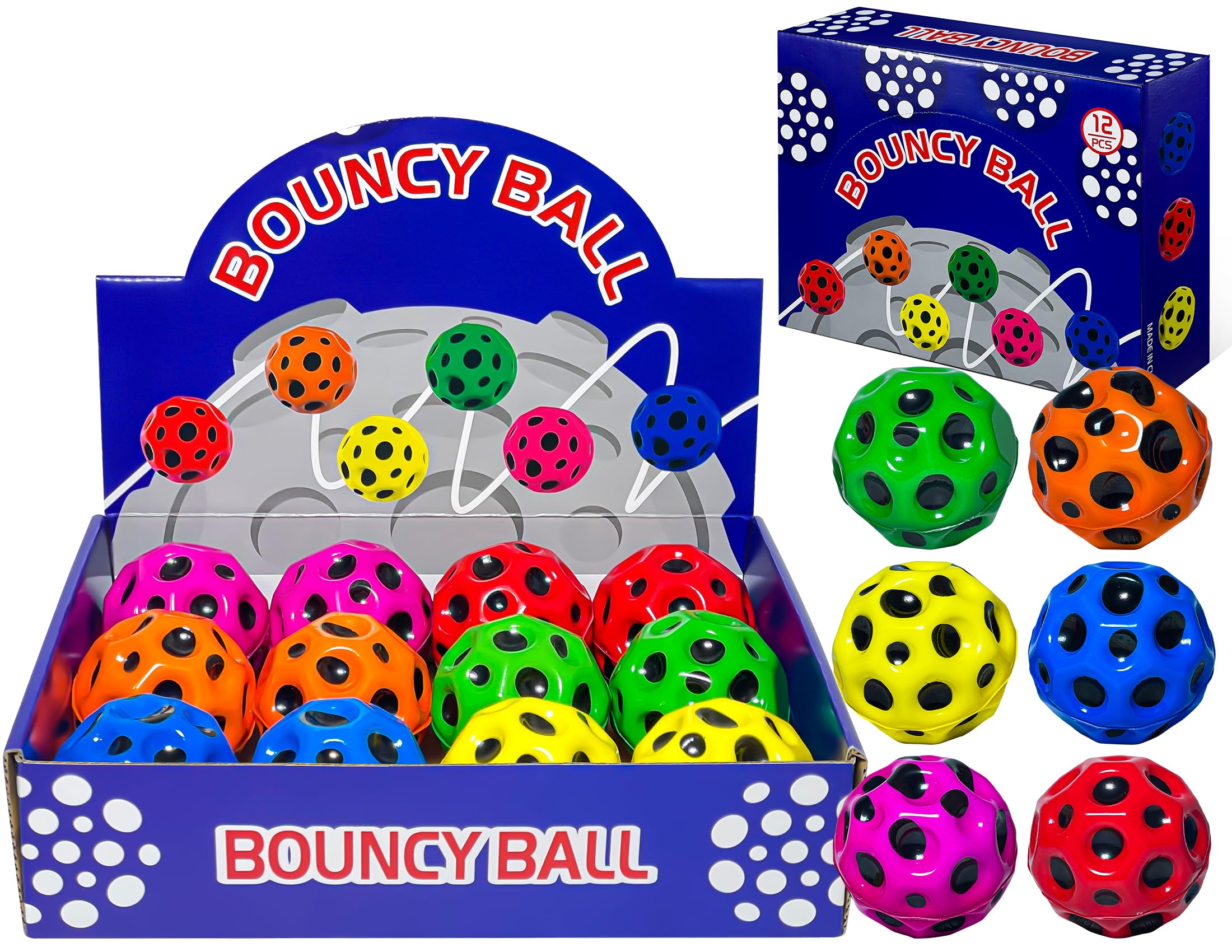 Bouncy Space Moon Bouncy Balls - Super Bouncy Moon Ball for Kids - Big Bouncy Balls for Athlete Training and Sensory Play - Extreme High Bouncing Ball
