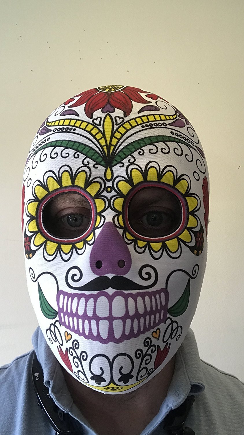 Westman Works Day of the Dead Mask Día de Muertos Señor or Halloween Mens Face Costume Sugar Skull Mexican Design