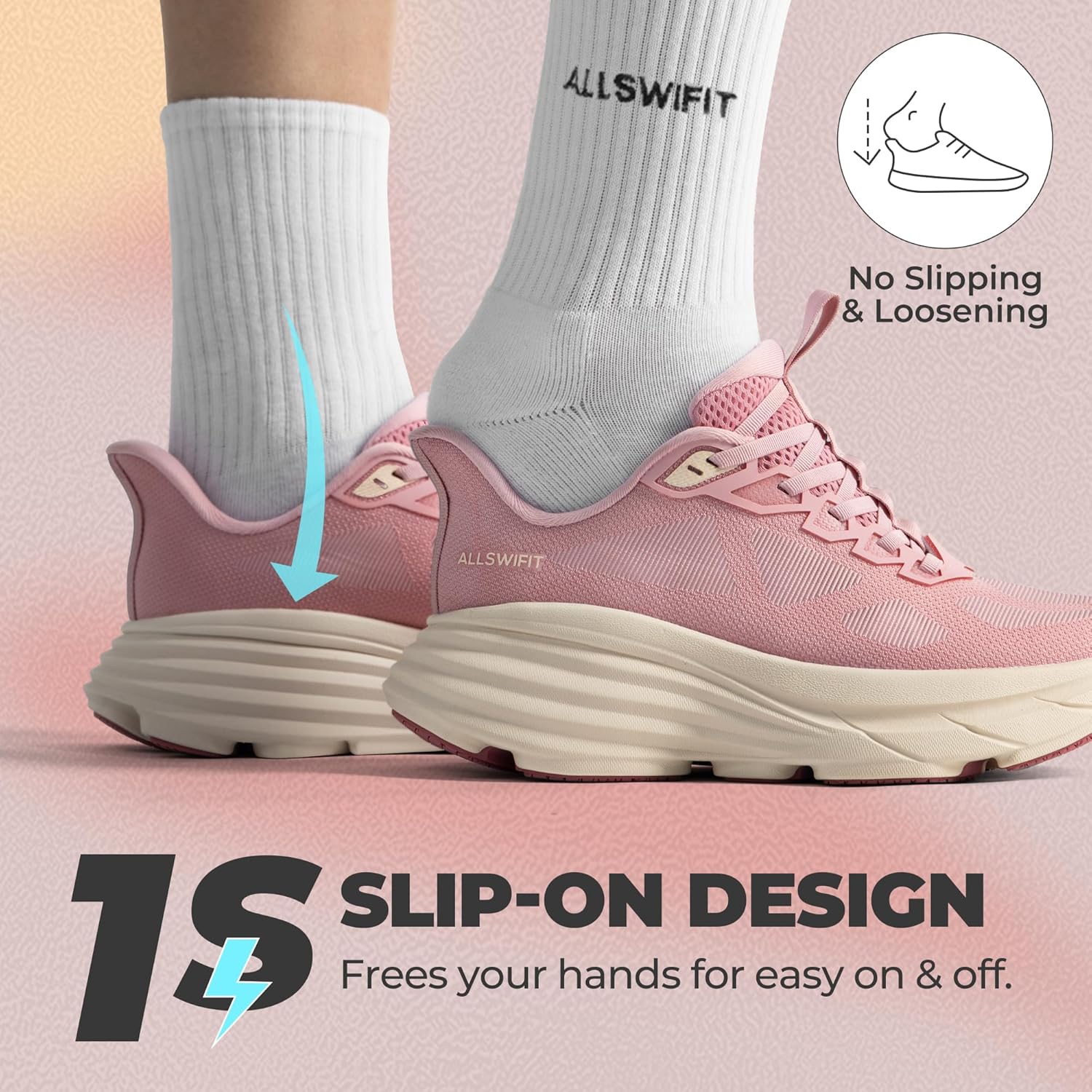 Women's Slip On Walking Shoes Hands-Free Cushion Running Tennis Non-Slip Comfortable Gym Workout Athletic Breathable Fashion Sneakers ActiveFlow - Image 5