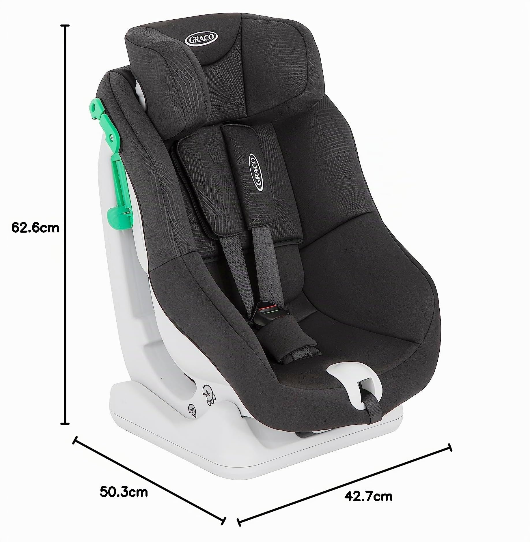 Graco - Extend™ LX R129 Silla de coche evolutiva 2 en 1, de 40 a 105 cm (desde el nacimiento hasta los 4 años aprox.), instalación con cinturón de seguridad del vehículo, color Midnight