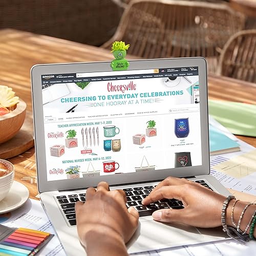 Miniatura 4 de Cheersville - Paquete de 5 fundas de privacidad para cámara web Cheersville con limpiador de pantalla, accesorios de escritorio, cámara de