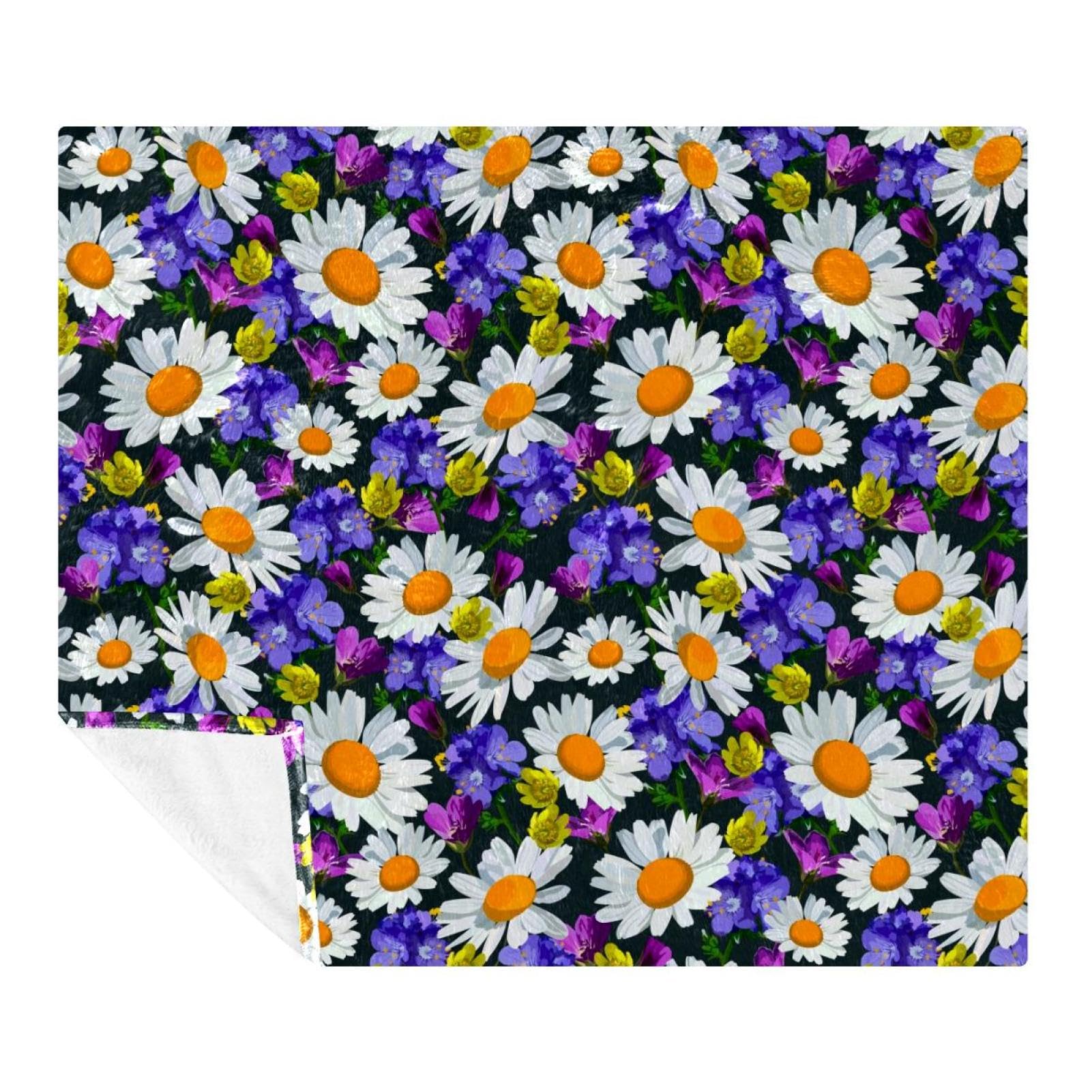 Couverture polaire microfibre légère et plaid lit adulte enfant motif floral