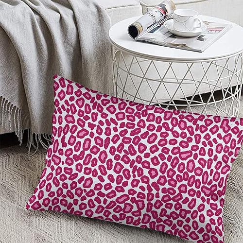 Vista 487 de Funda de cojín con estampado de guepardo rosa intenso, cojín cuadrado con estampado de animales fucsia, funda de almohada decorativa para el hogar