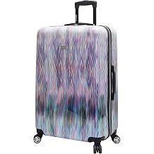 Steve Madden 28 Inch Checked Luggage Collection - Scratch Resistant ABS + PC Hardside Suitcase - Designer Lightweight Bag with 8-Rolling Spinner Wheels Diamond