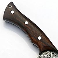 Vista 5 de JNR Traders Cuchillo de chef serbio de acero Damasco para cortar carne, cuchillo serbio de 12 pulgadas hecho a mano con funda de cuero Jnr-5518rd