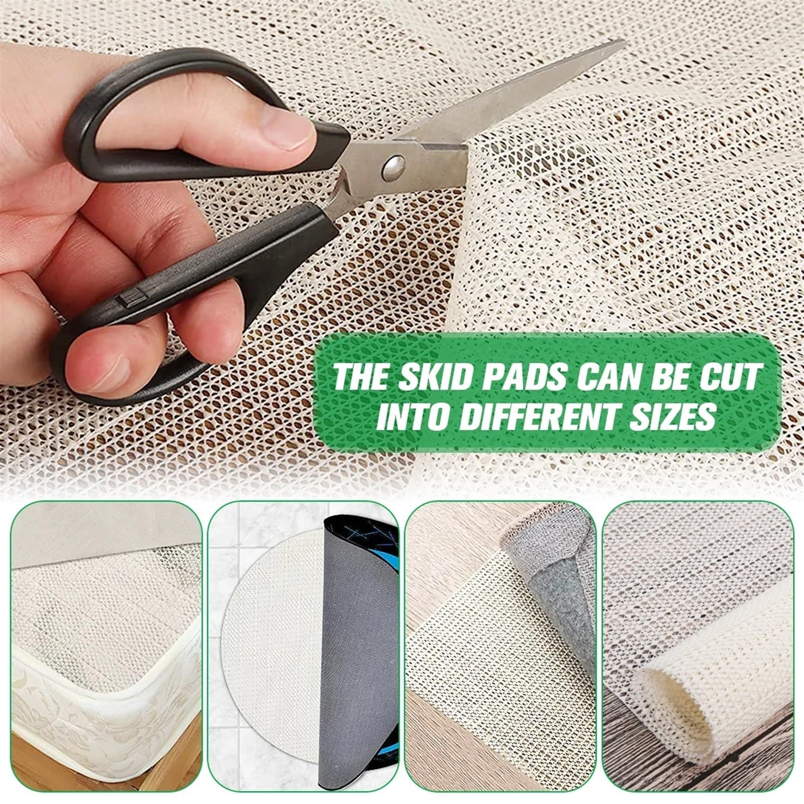 rutschfeste Teppichgreifermatte rutschfeste Teppichunterlage, Teppichgreifer, Mehrzweck-Einlagematte, Netzfutter, Teppichunterlage, Bodenmatte Rug Gripper (Color : 1mx2m White)