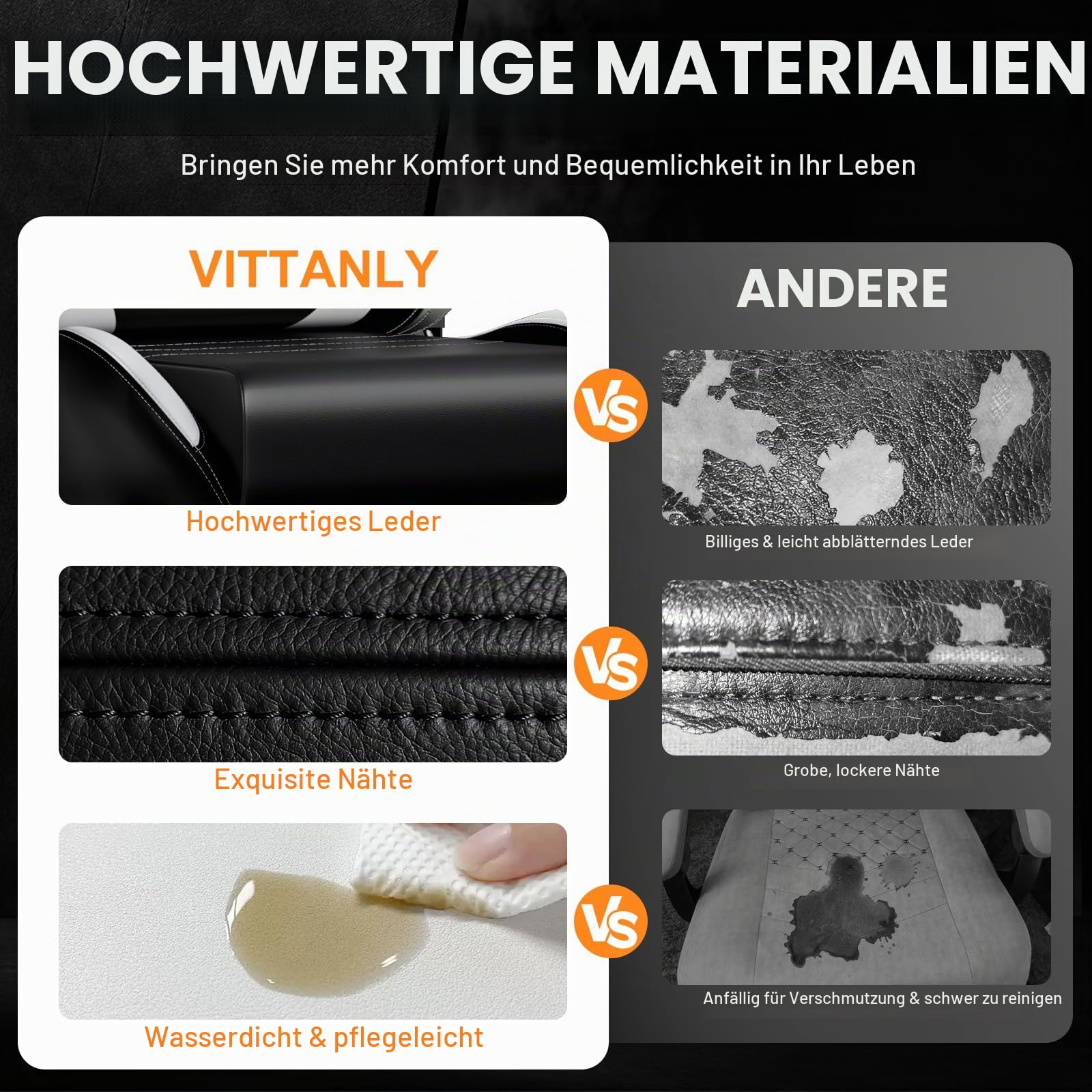 Vittanly Gaming Stuhl, 90-165° Rückenlehne, Tragkraft 150 kg, Weiß | Kopfstütze und Lendenkissen, Gaming Chair, Gamer Stuhl, Gaming Sessel, Bürostuh, Schreibtischstuhl