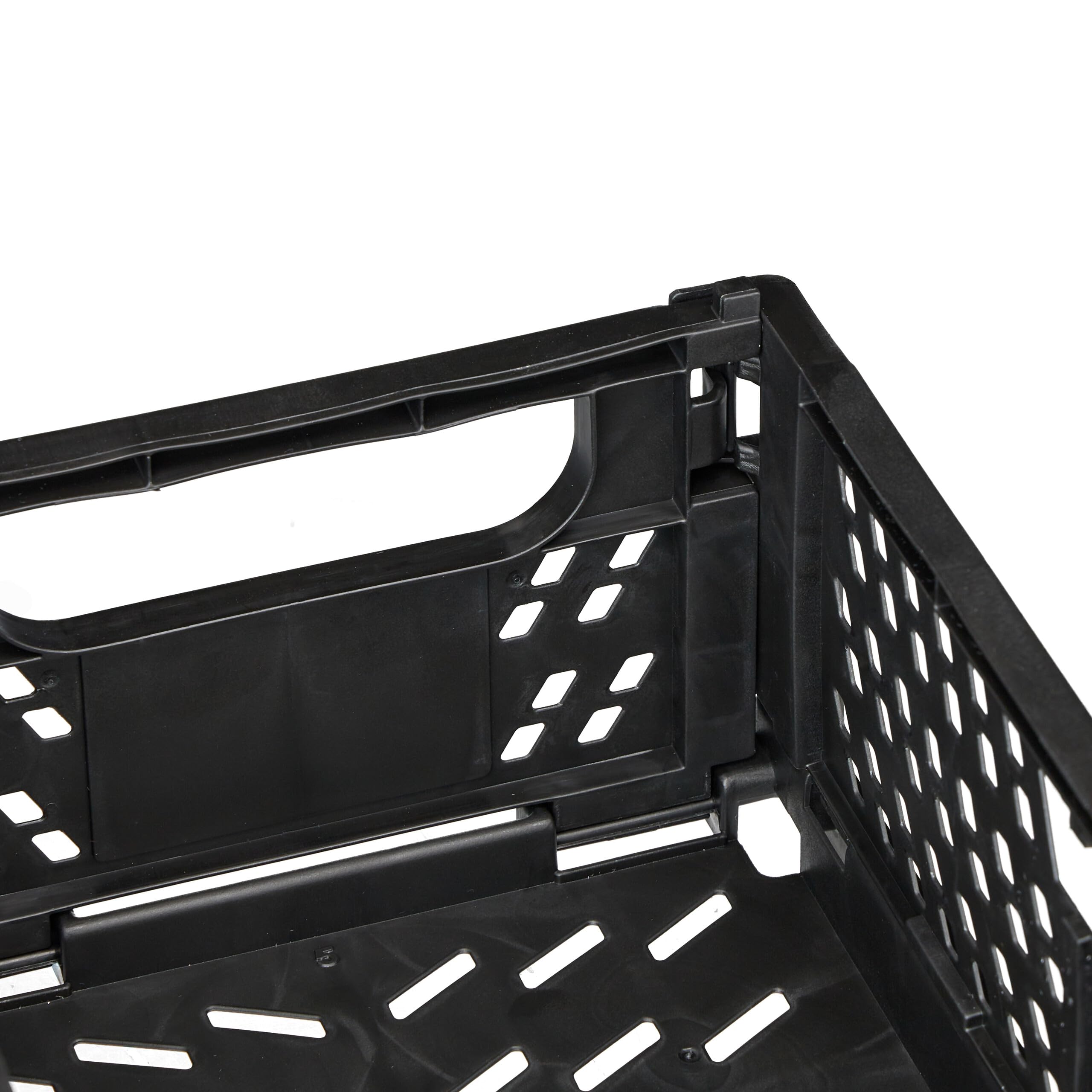 Relaxdays Scatola Portaoggetti, Set 2 Box da Scaffale, Bagno, 10x25x26,5 cm, Porta Giochi, Plastica, Impilabile, Nero