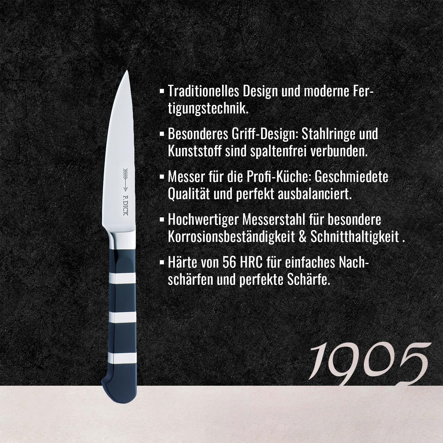 F. Dick Officemesser, 1905 (Messer mit Klinge 9 cm, X50CrMoV15 Stahl, nichtrostend, 56° HRC) 8194709
