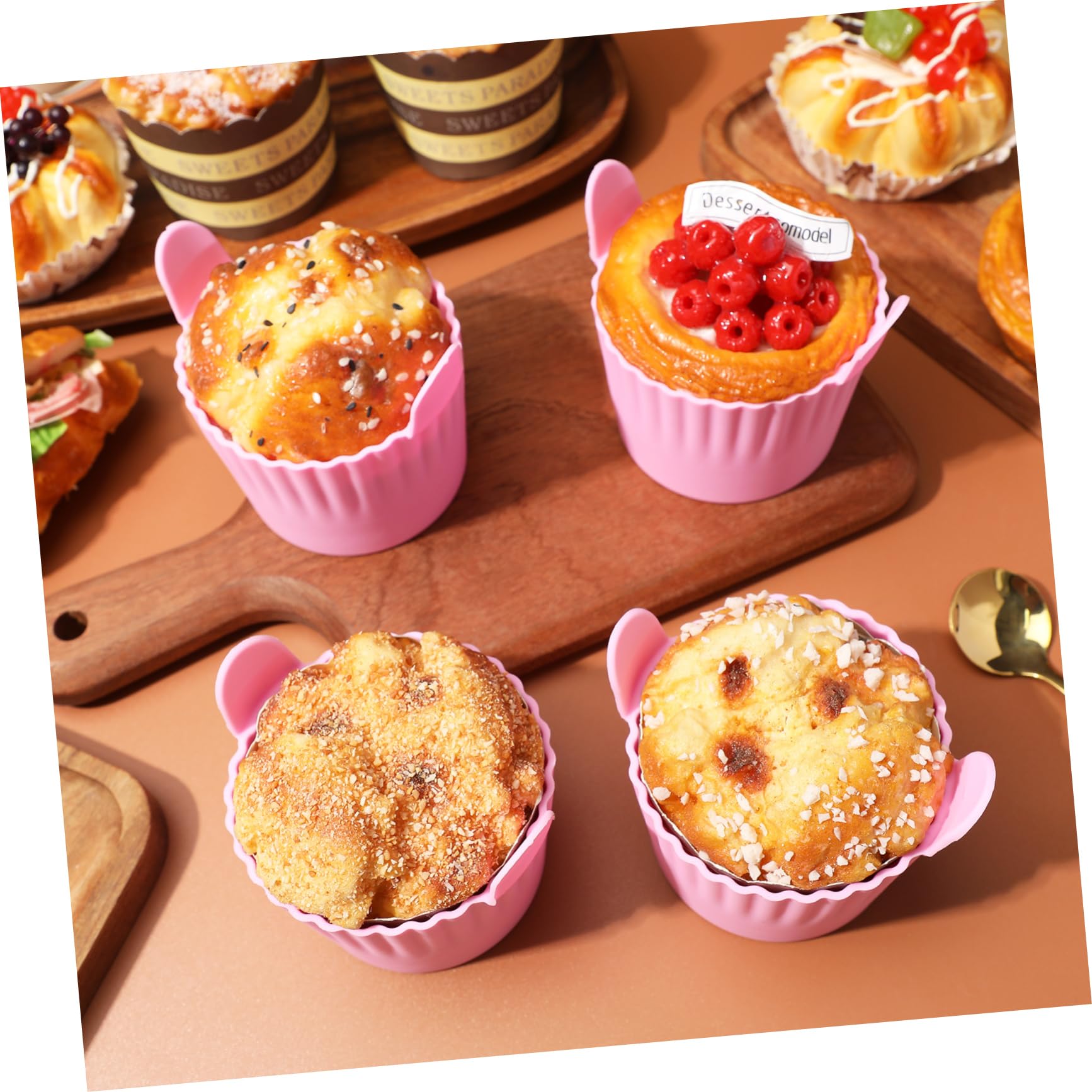 MAGICLULU Lot De 5 Moules À Muffins En Silicone Moules À Plateaux À Muffins En Silicone Réutilisables Non Démoulables 4 Pièces X 5
