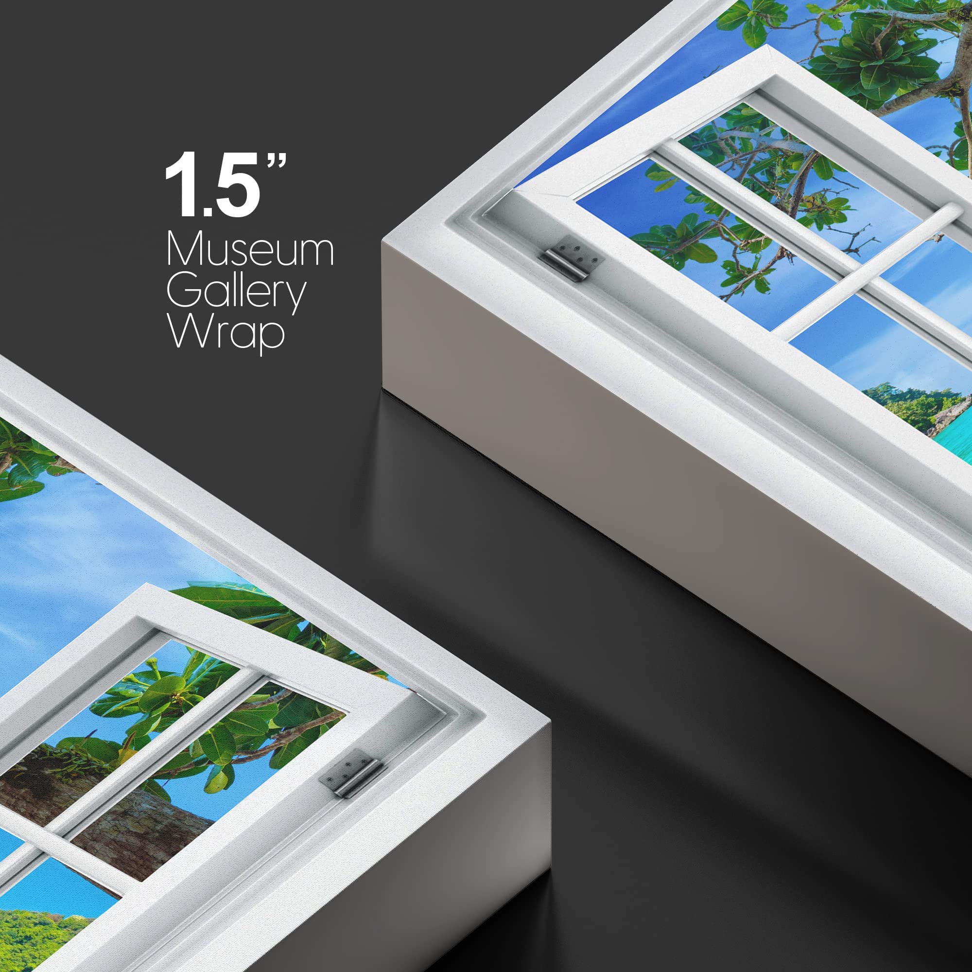 Amazon.com: wall26 Canvas Print Wall Art Window View Tropical