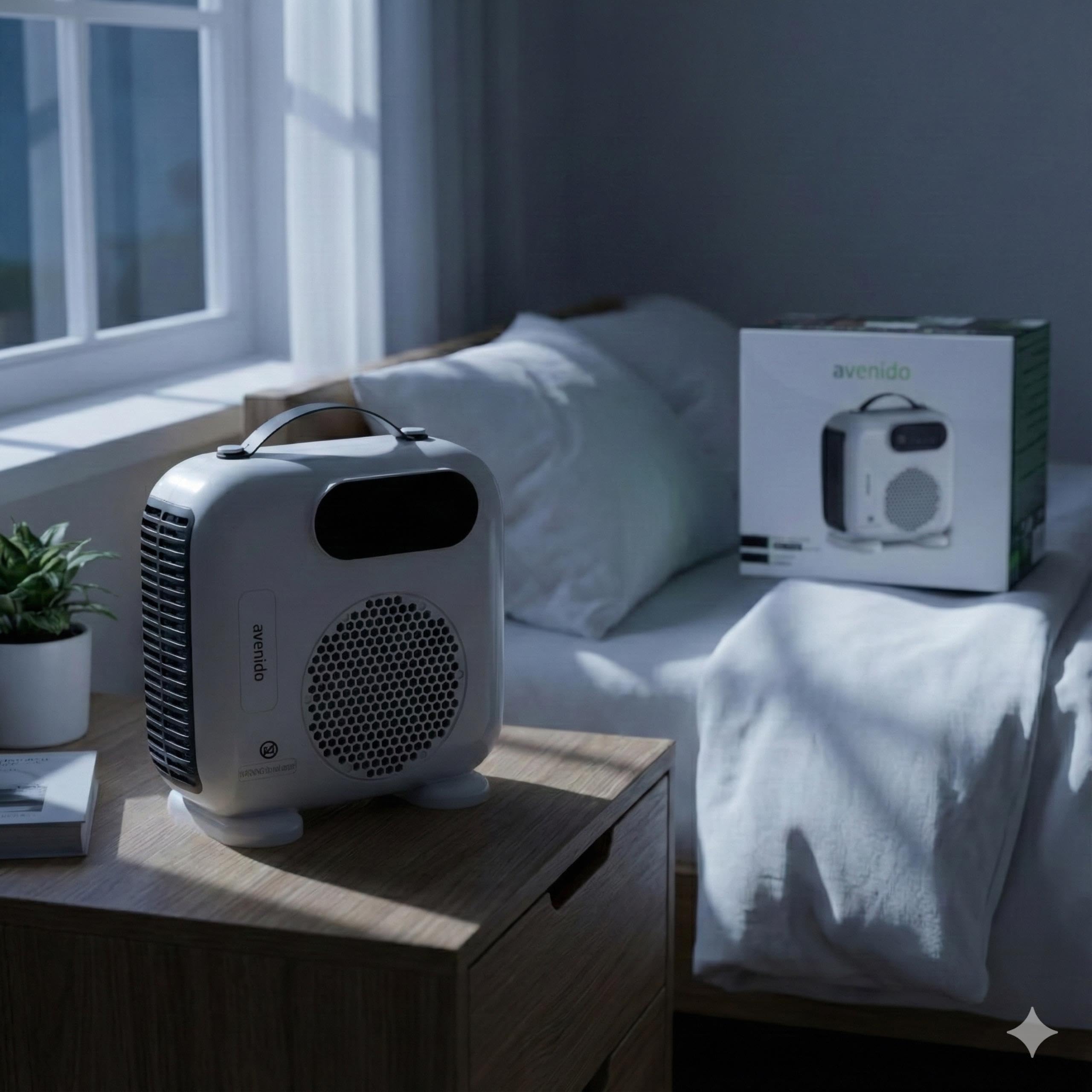 Elektrischer heizlüfter mit fernbedienung und led-panel, 2000W leistung, 24h timer, pp-kunststoff, fan heater, weiß
