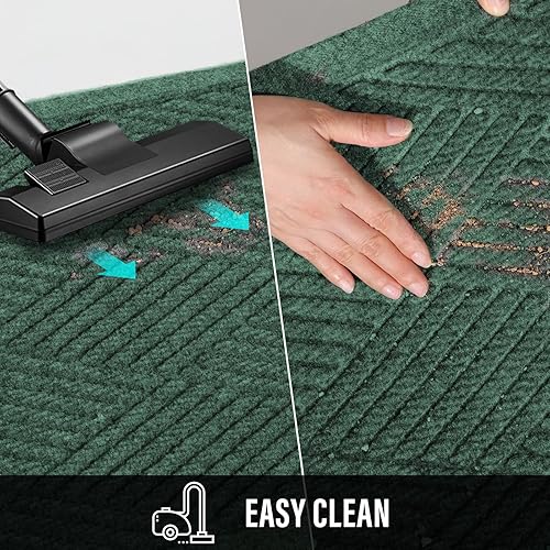 Miniatura 7 de HIYARD Tapete duradero para puerta delantera, absorbente, resistente a la suciedad y a la suciedad, para interiores y exteriores, resistente a las