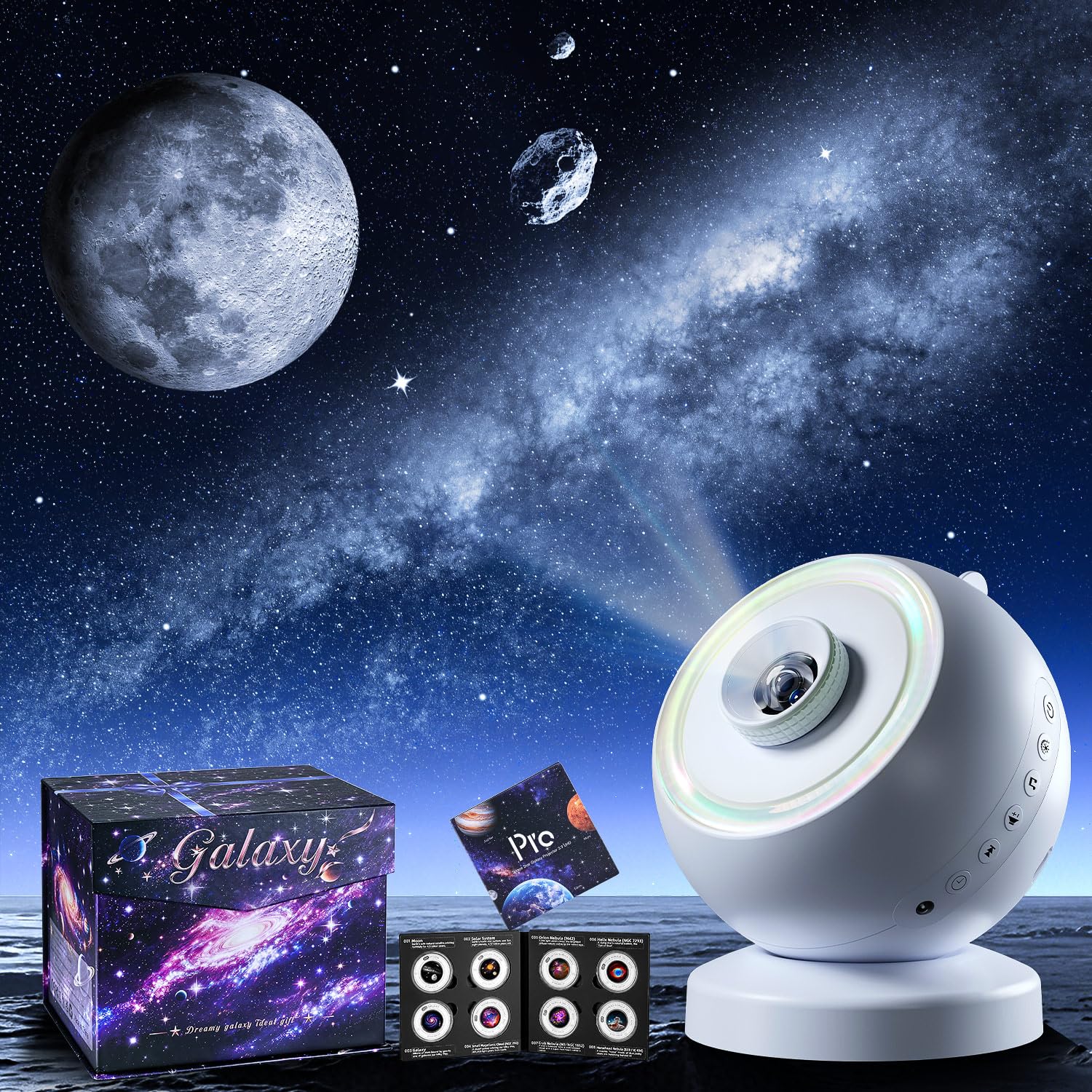 Star Galaxy Projector Night Light,29 Soothing Sounds Machine,16 HD Disc Planetarium Ocean Room Ceiling Projector Led Lights for Bedroom,Remote Timer Mood Sensory Light for Kids,Gifts for Boys &amp; Girls