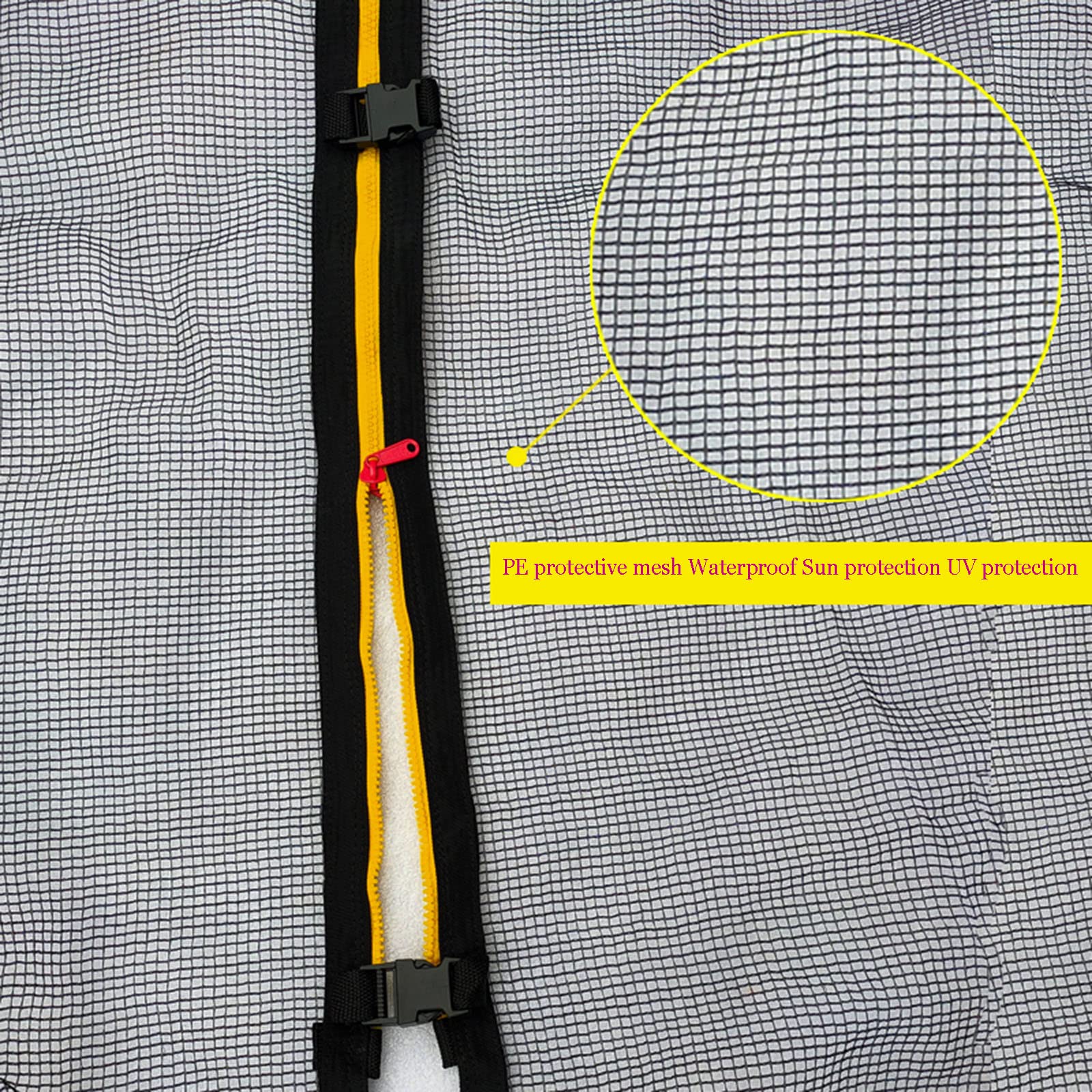 Plexalife Universal Trampolines Safety Net Fits 14 Ft Round Trampoline Frame , Compatible With Most Trampoline Brands-Installs Inside Of Frame - Black