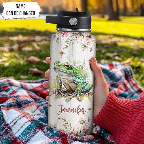 Vista 8 de Hyturtle Botella de agua personalizada de burro, botella de acero inoxidable aislada con nombre personalizado con tapa a prueba de fugas, 18 onzas