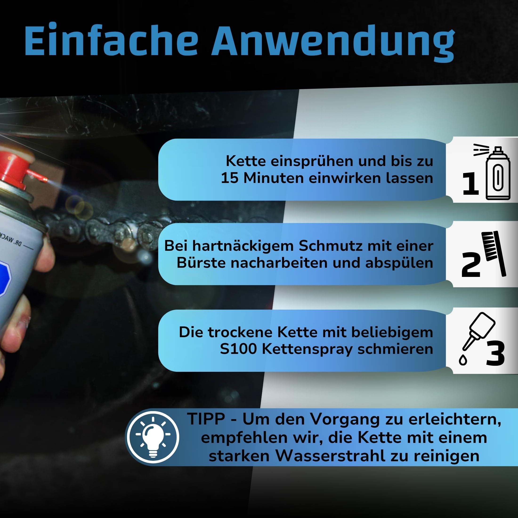 DR. WACK S100 Das Multiöl 300 Ml – Multifunktionsöl Fürs Motorrad, Schmierung, Reinigung & Korrosionsschutz In Einem
