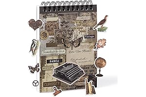 Vintage Washi Sticker Book for Scrapbooking - 50 Sheets Pre-Cut Journaling Stickers...