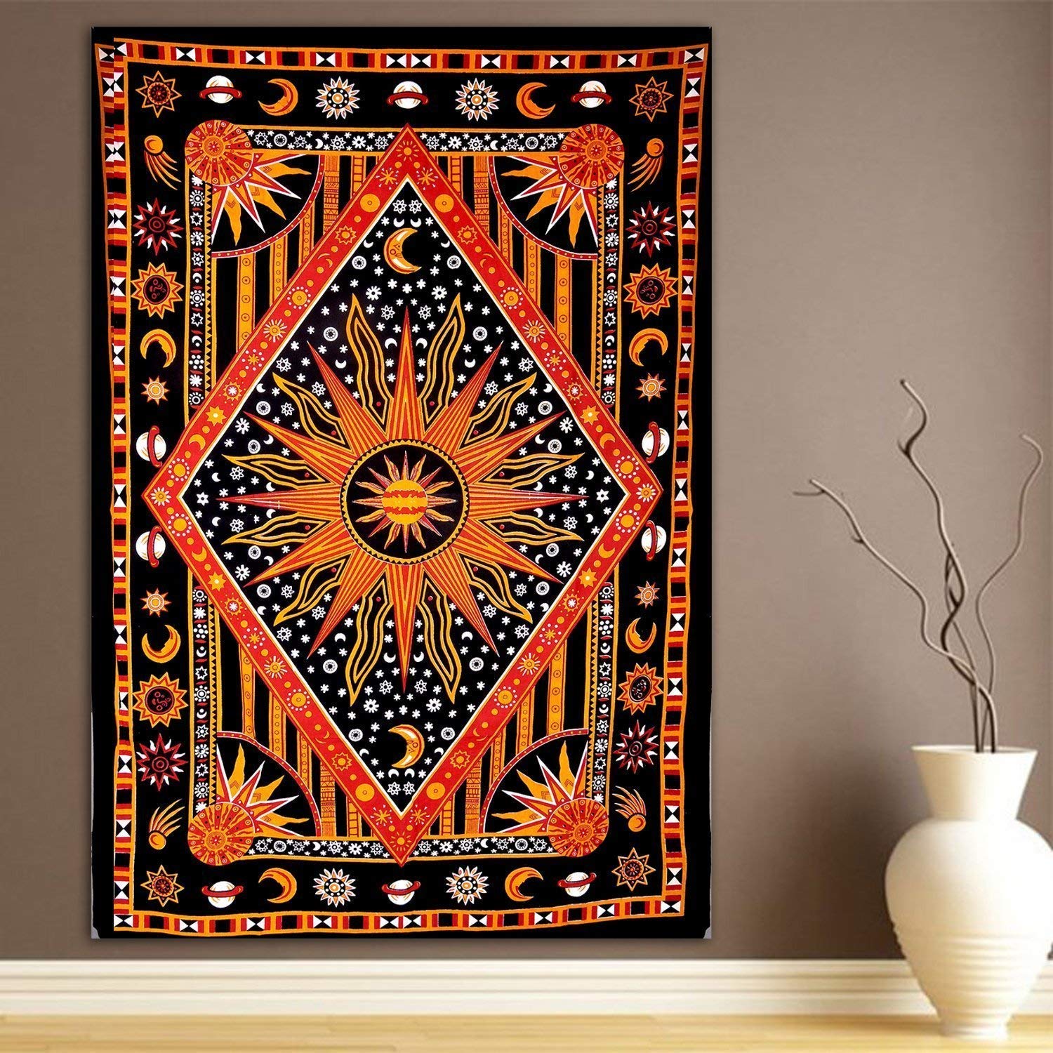 Textile Work Creations Creations Cotton Single Bed Tapestry Twin Hippie Bohemian-image-46