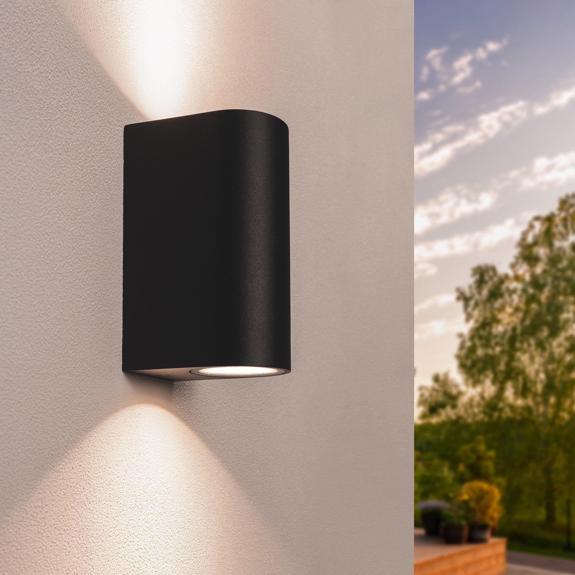 Ledvion Black - Led Wall Light Douglas, Anthracite, Incl. 2X Gu10 Up&Down, Ip54
