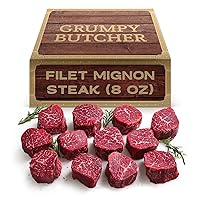 Vista 9 de Grumpy Butcher - Filetes de filete grande Mignon, paquete de 6 (8 onzas cada uno) – Filete de lomo de ternera tamaño Prime Steakhouse – Para entrega