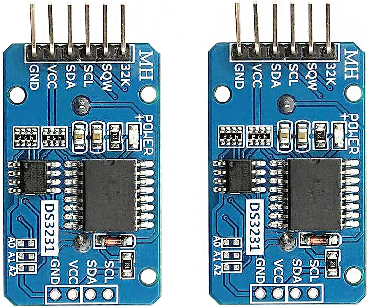 Adeept 2Pcs Real Time Clock Module DS3231 AT24C32 IIC RTC Memory Compatible with Raspberry Pi Arduino STM32 MCU DIY Projects