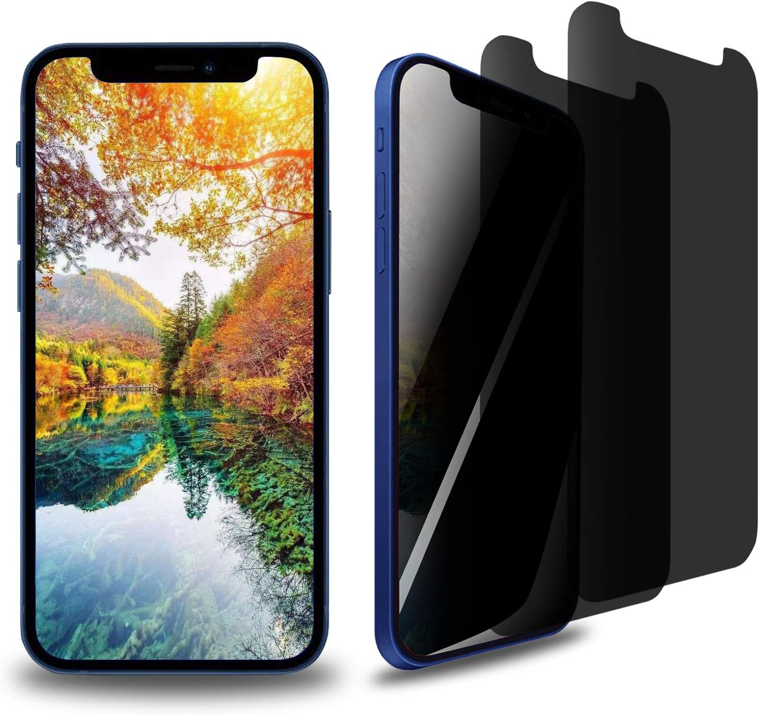 Mikonca 2 Pack Privacy Screen Protector Hydrogel Film for iPhone 12/12Pro 6.1 Inch Screen Protector with from Scratches Curved Surface Fit