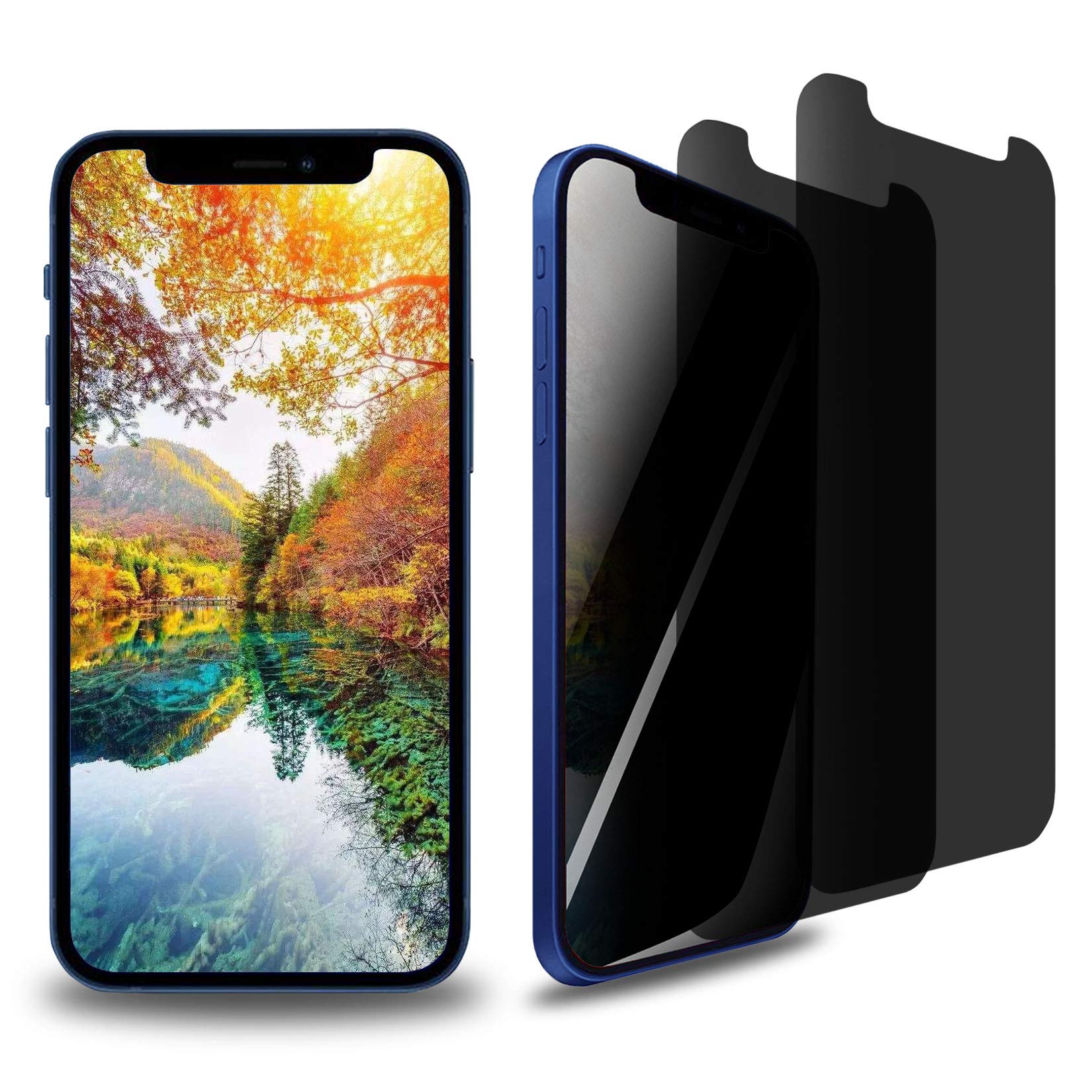 Mikonca 2 Pack Privacy Screen Protector Hydrogel Film for iPhone 12/12Pro 6.1 Inch Screen Protector with from Scratches Curved Surface Fit