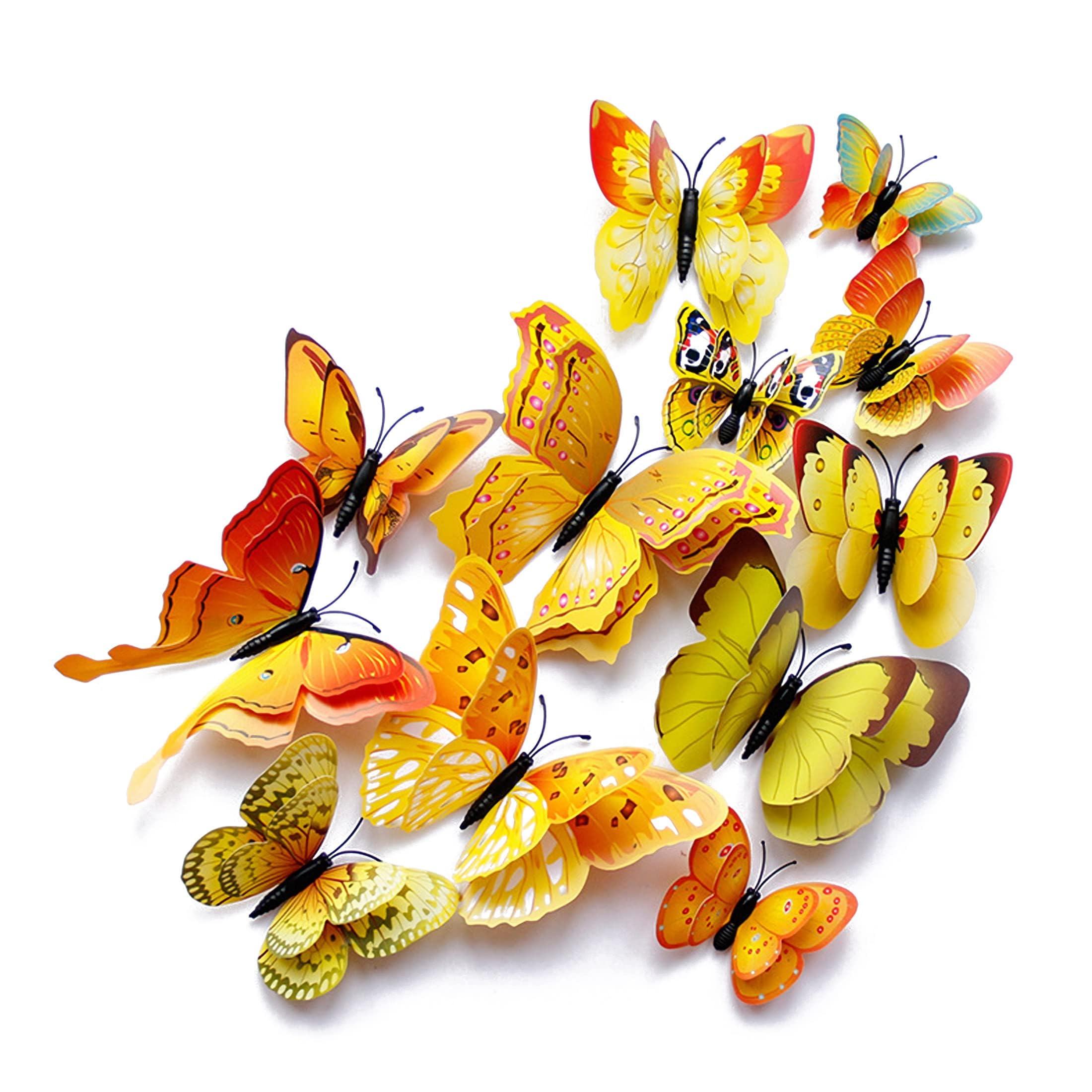 OPSEAM 3D Butterfly Wall Decor Stickers Art Decorations 24/48PCS (Gold, 24) — image 1