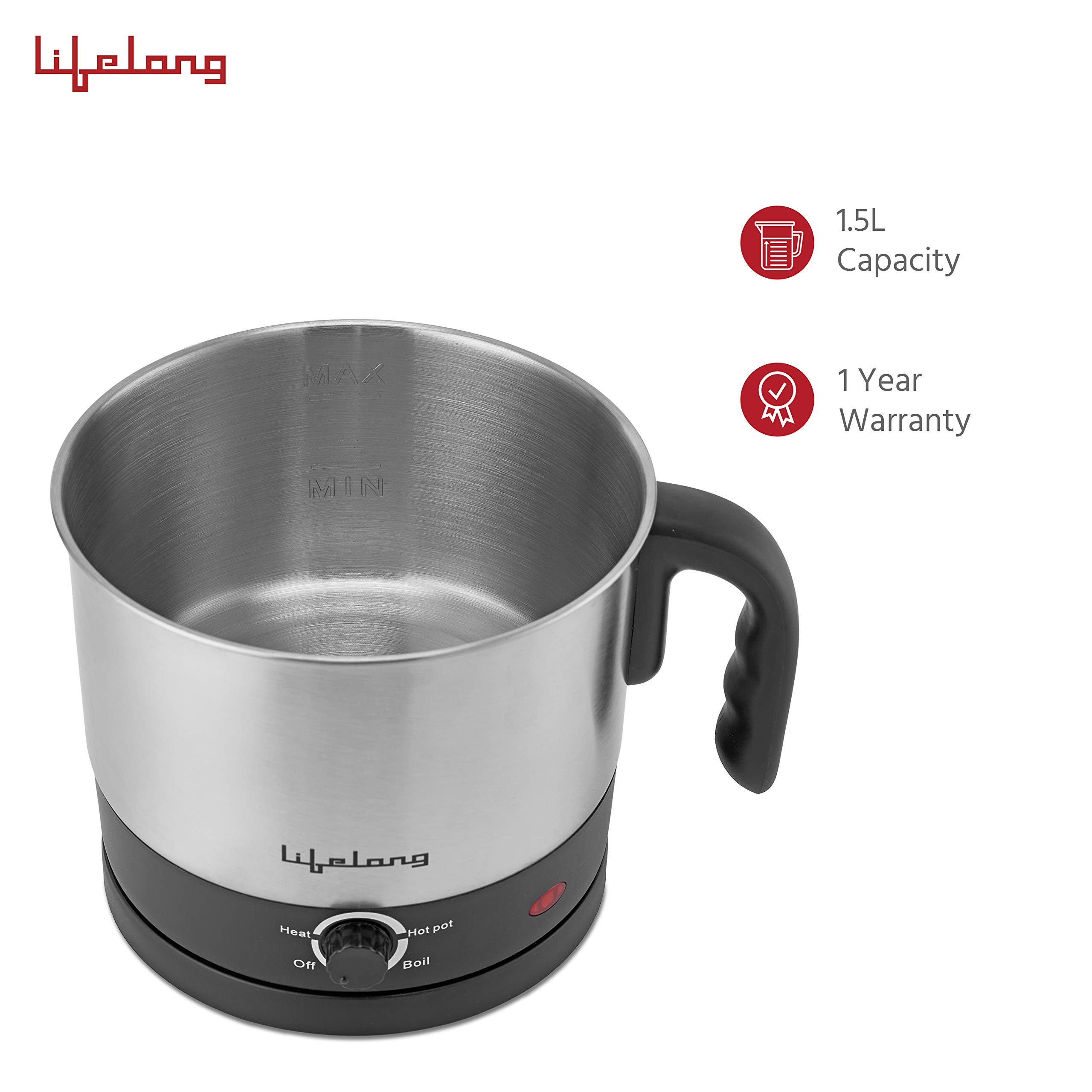 Lifelong Multifunction Cooker/Kettle 1.5 Litres (Best for Boiling Milk