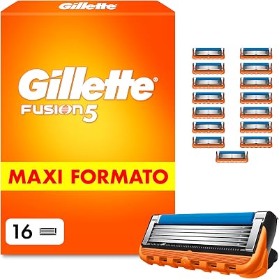 Gillette Fusion5 Lamette di Ricambio per Rasoio da Uomo, 16 Lamette Di Ricambio Per Rasoio