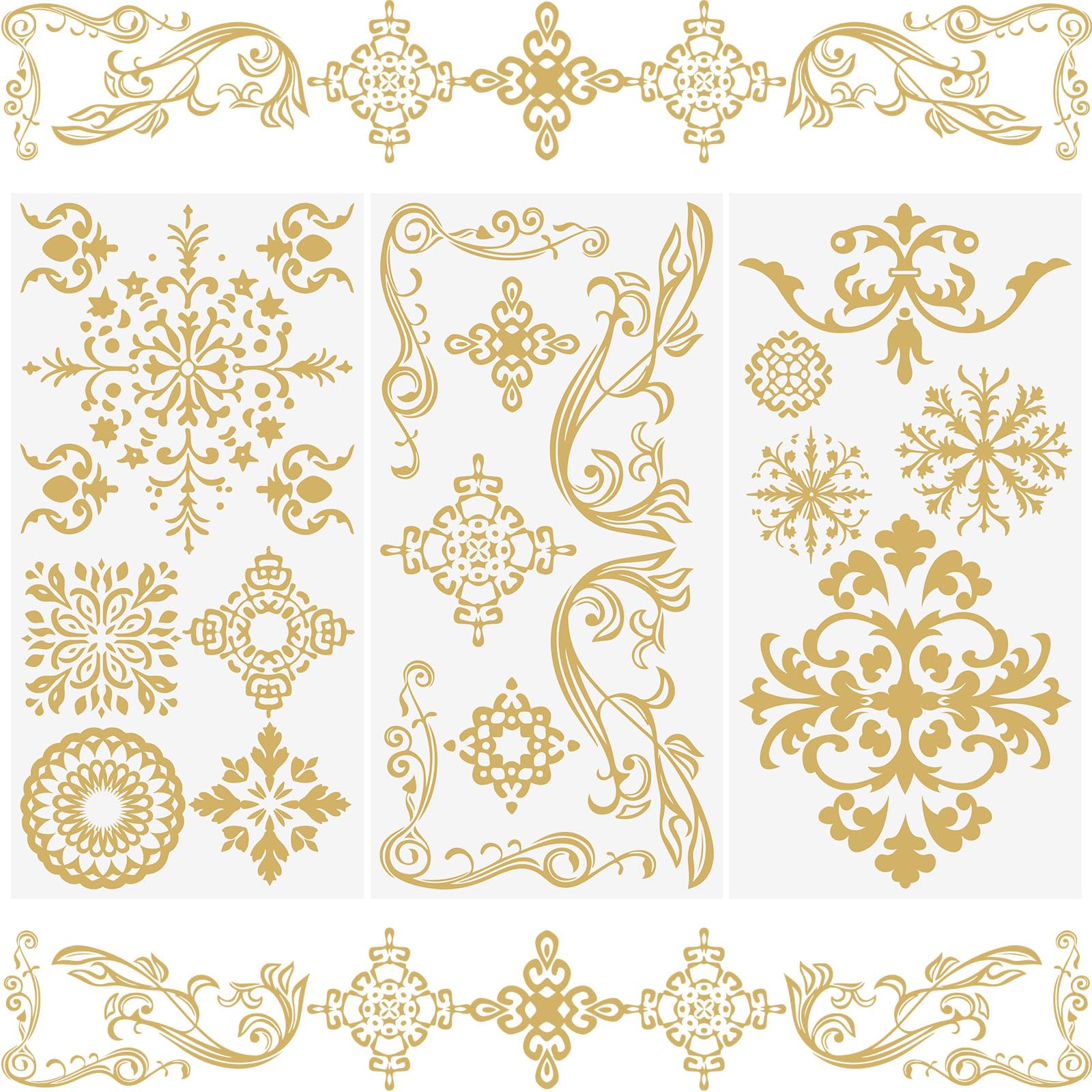 WANDIC 3 Sheets Rub on Transfers Stickers, Retro Pattern Waterproof Decals Furniture Decorative for DIY Postcard Scrapbooking,15 * 30cm