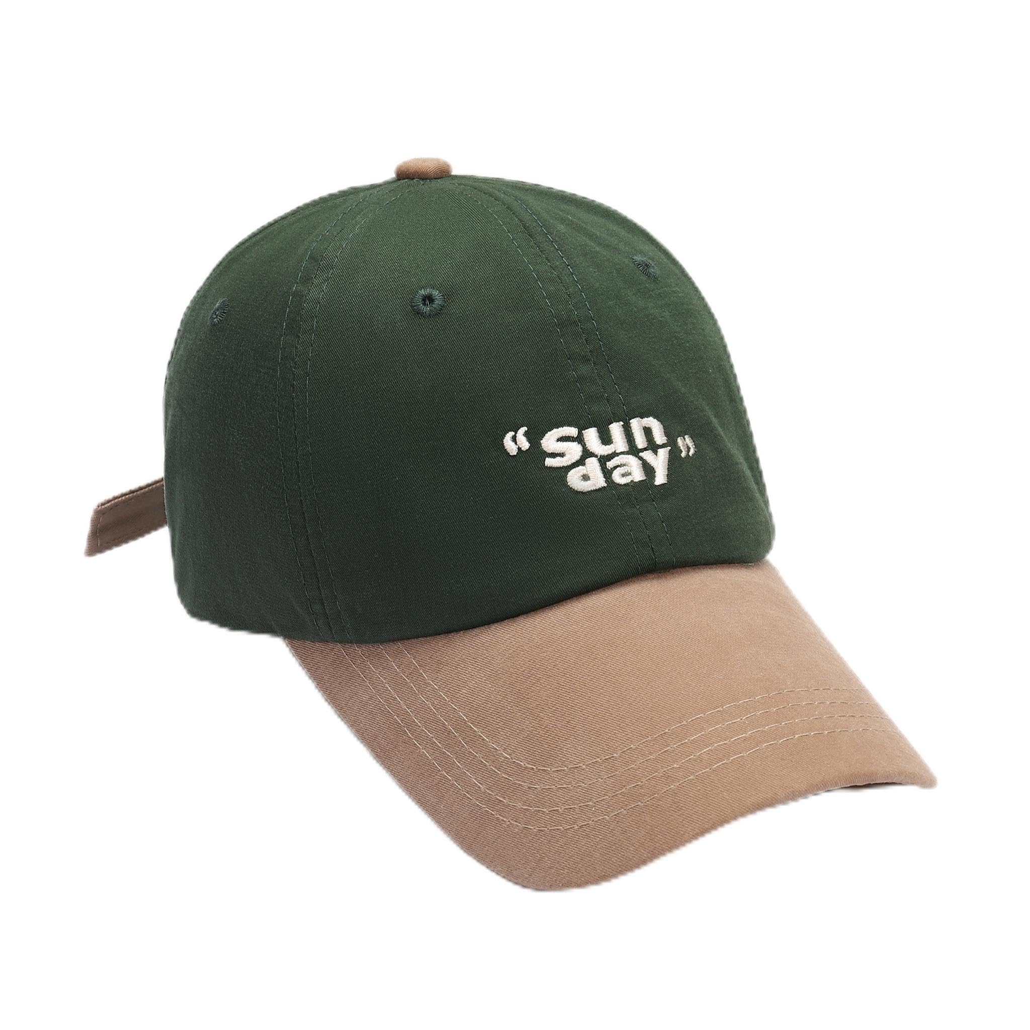 Sunday 2Tone Green Brown Cap for Women Stylish | Summer Head Cap Hats for Girls, Kids, Boys | UV Protection | Adjustable Cotton Caps | Gift for Diwali, Christmas, Marriage, Birthday-image-0
