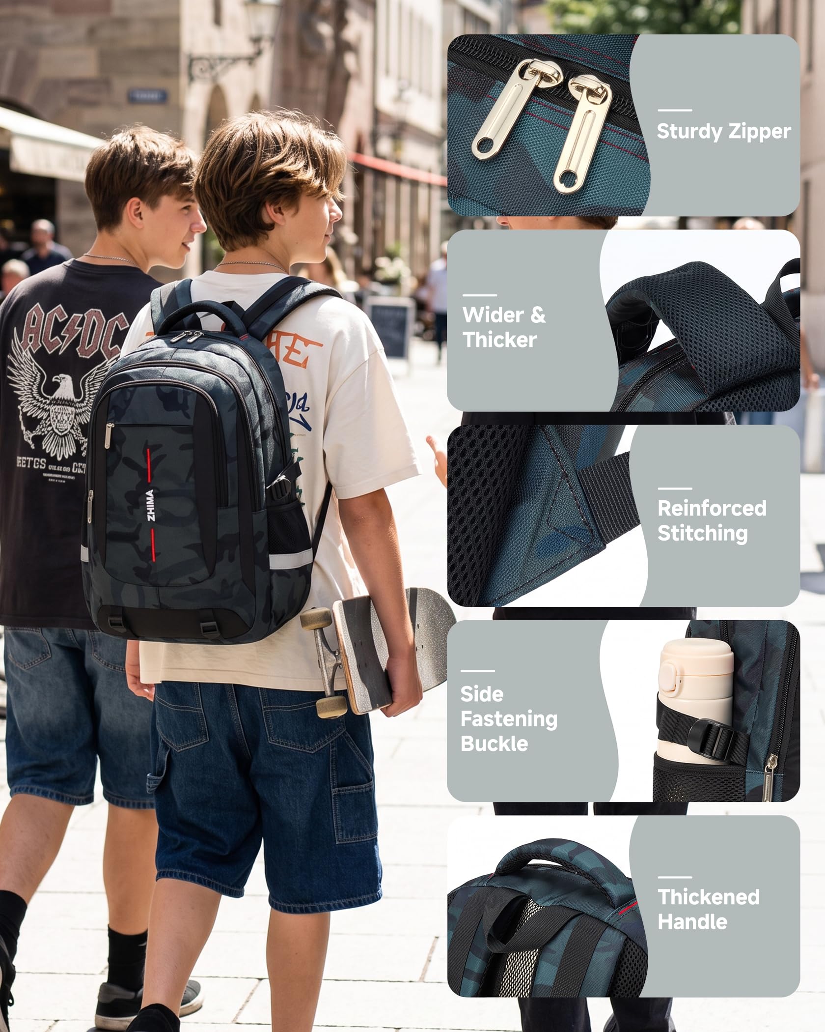 Tanou Mochila Escolar Niño Adolescente, Mochilas para Instituto Juvenil