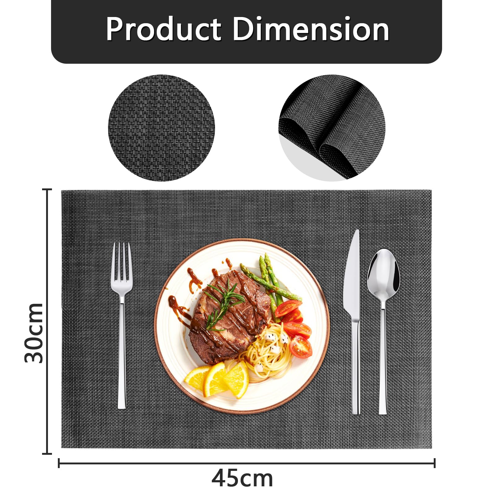 Tovagliette PVC Lavabili - Set 6 Pezzi Con Sottocoppe, Anti Macchia - Foto 7