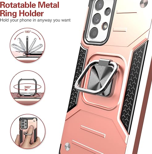 Miniatura 3 de Funda para Galaxy A52 5G con protector de pantalla, para Galaxy A52 5G, a prueba de caídas a prueba de golpes con soporte de automóvil, cubierta