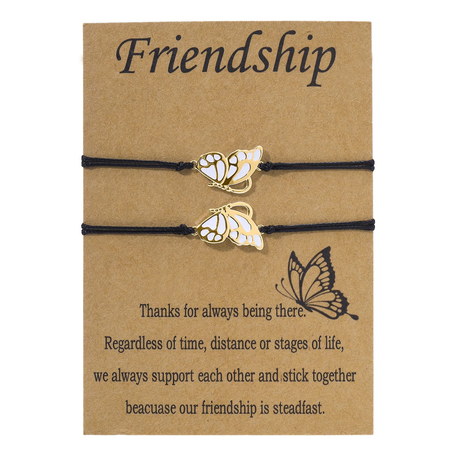 Apsvo Womens BFF Long Distance Matching Butterfly Bracelets for Friends Birthday Back to School - no gemstone (B09TSW79TD) Amazon Price History, Amazon Price Tracker