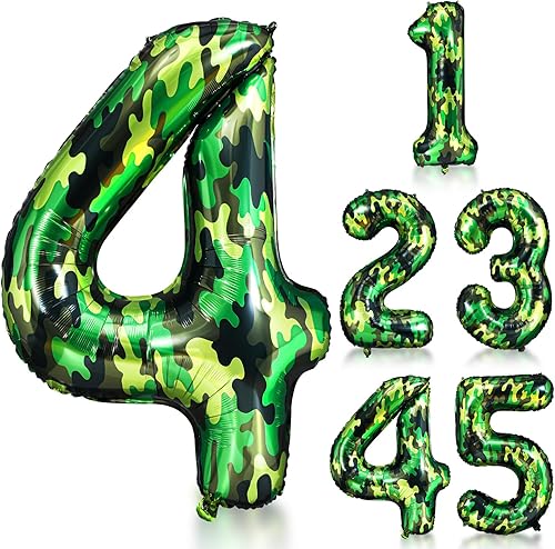 Lunmon Globos gigantes de camuflaje de 40 pulgadas para cumpleaños de niñas y niños, suministros de decoración de fiesta de cumpleaños, globos para