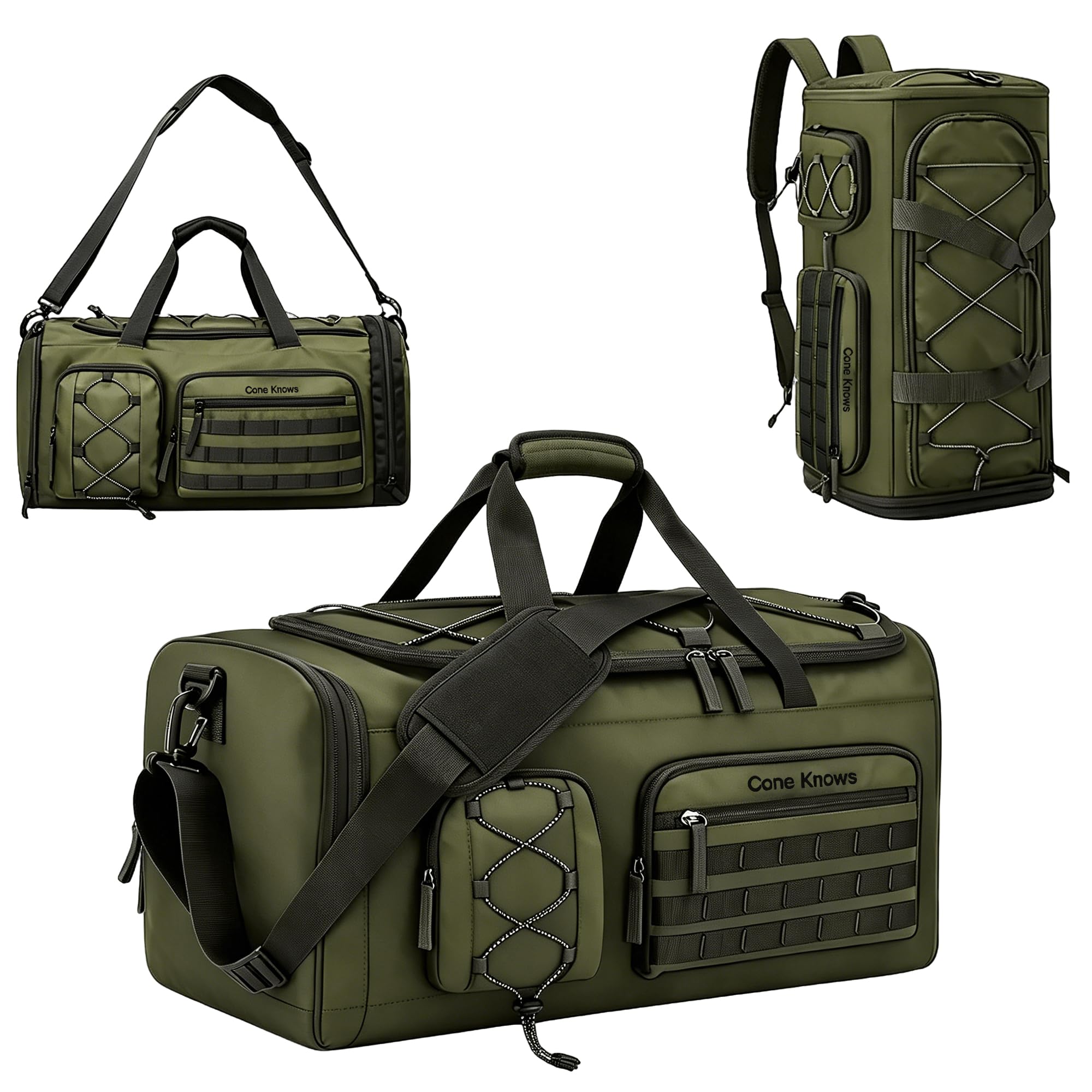 36-55 l torba sportowa, męska, damska, 3 w 1, torba podróżna z kieszenią na buty, wodoszczelna, na siłownię, torba treningowa, do aktywności na świeżym powietrzu, fitnessu, podróży, zielona