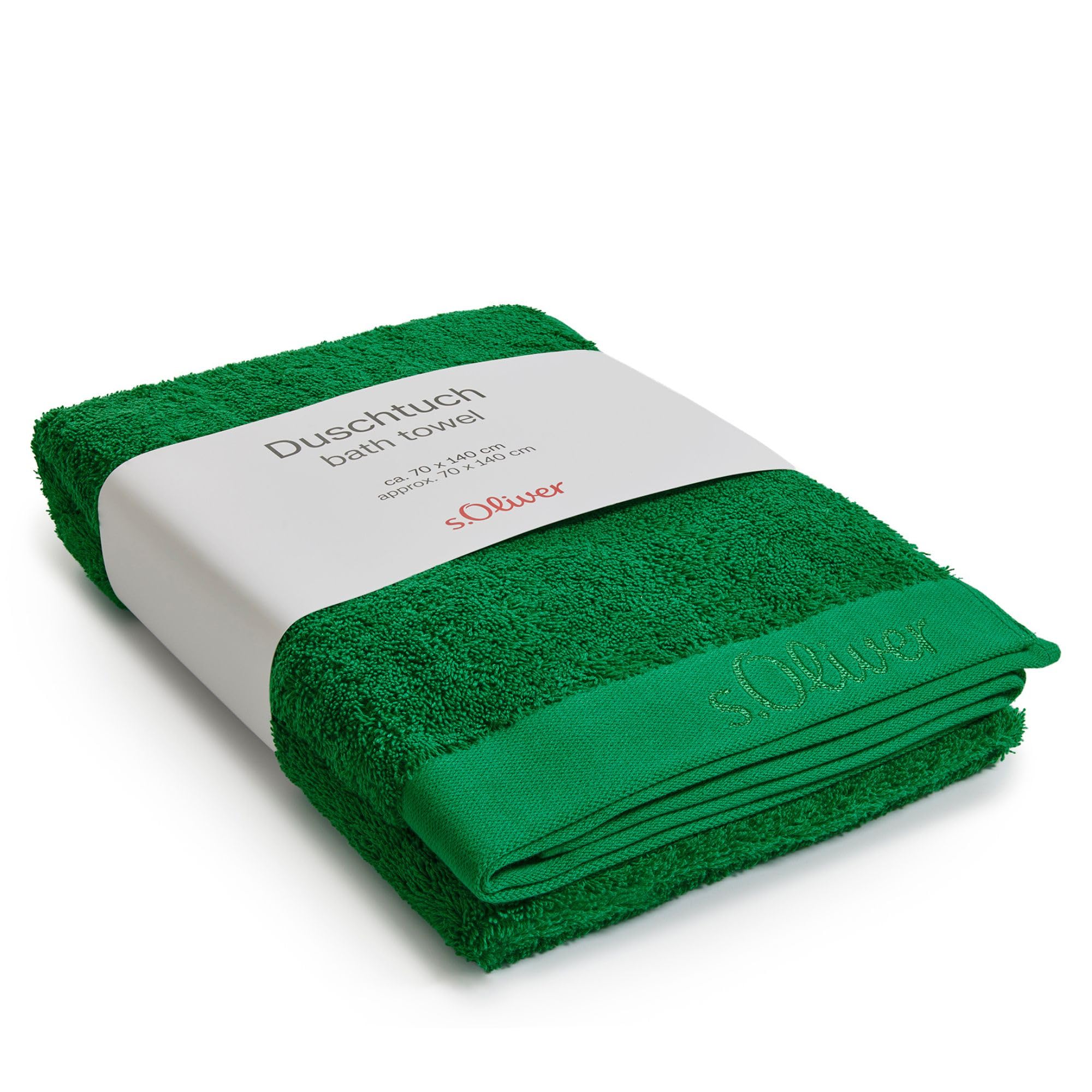 s.Oliver Bath Towel 70 x 140 cm - 100% Cotton, 600 g/m², Soft and Absorbent, Bath Towel Green