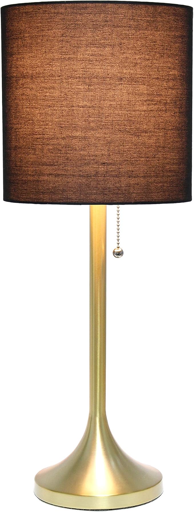 Simple Designs Simple Designs LT1076-GDB Gold Tapered Table Lamp with Black Fabric Drum Shade (Pack of 4) photo 6