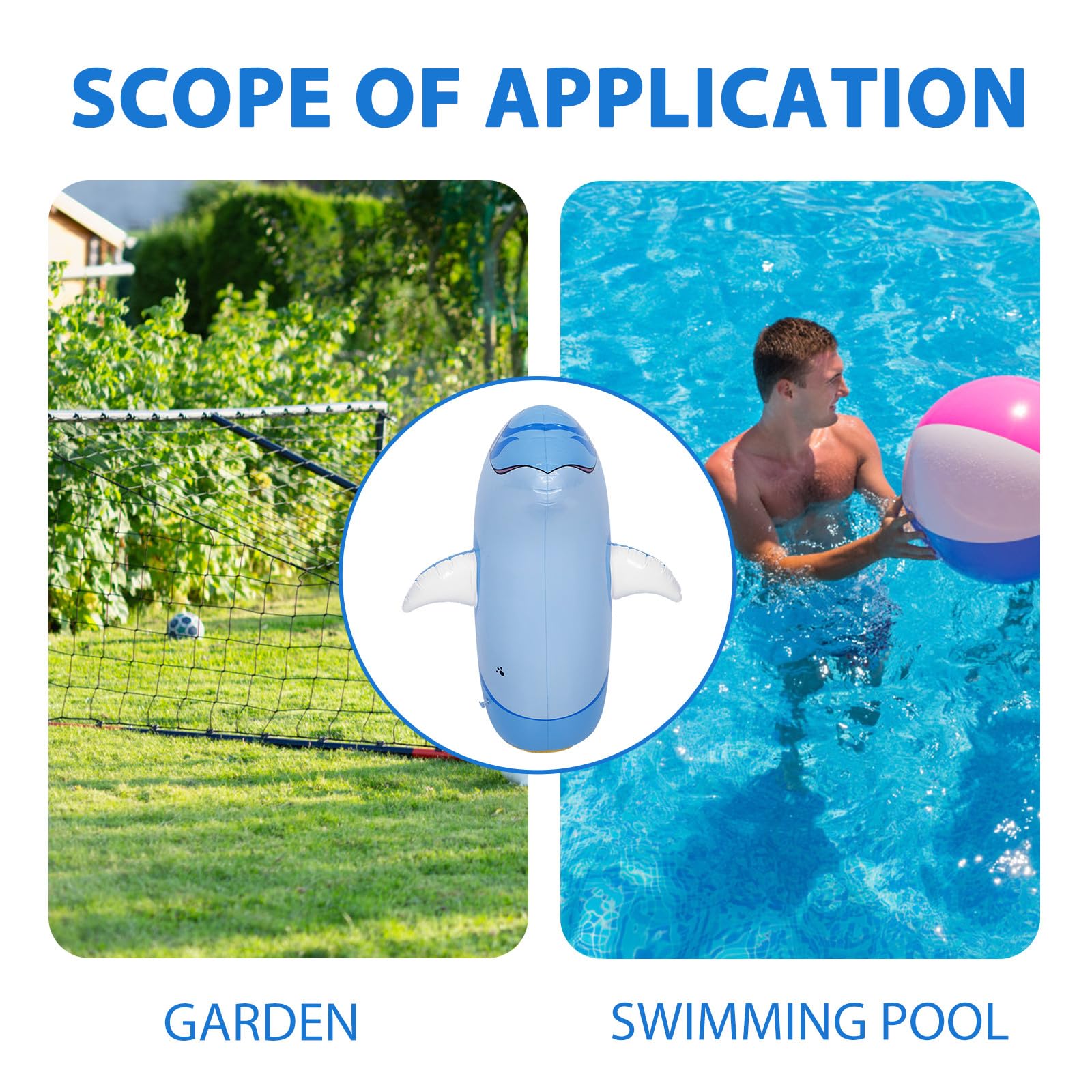 Gatuida Delfín Inflable de PVC para Piscina Juguete Flotante de Delfín para Exteriores Decoración de Fiesta de Cumpleaños Juguete Inflable